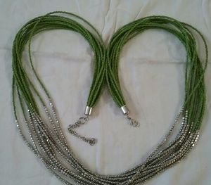 Oliver Green & Silver Multistrand Necklace